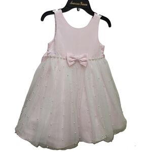 Princess Couture EUC Pearls Embellished Pink White Girls Size 4